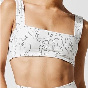 WeWoreWhat white patterned sports bra